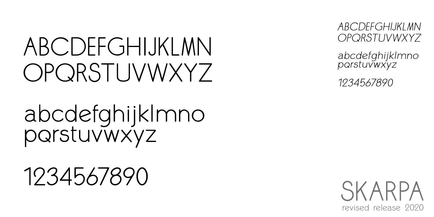 Skarpa Thin Font preview